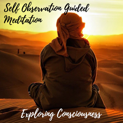 Meditating in the desert at sunset.