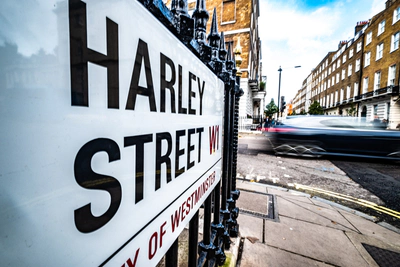 Harley Street sign, London